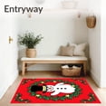thumbnail image 3 of ODIKA 3'x5' Machine Washable Non-Slip Area Rug, Classic Holiday Snowman Scene with Evergreen and Accents High Traffic Rug with Pad, Red, 637763, 3 of 8
