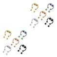thumbnail image 4 of Jumpingount 5 pares de anillos de acero inoxidable para la nariz sin perforación, segmento de imitación de estilo Rock Punk, joyería para el 5 pares 2piezas, 4 of 6