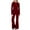 Wine, variant on Lounge Sets for Girls Kids Solid Color Long Sleeve Shirts and Flared Pants Fall Outfits Girls' Clothing Sets 8-13 Years