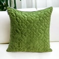 thumbnail image 2 of Olive Quilted Velvet Geo Decorative Throw Pillow, 2 of 5