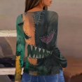 thumbnail image 5 of Trgacdwlo Halloween Sweatshirts for Women Vintage Ghost Pattern Long Sleeve Women's Tunics Spooky Season Fall Pullover Shirts, 5 of 8