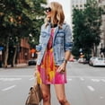 thumbnail image 4 of Fuzoiu Digital Nomad Pink Landscape Print Women's Sleeveless Dress,Summer Dresses for Women,Casual Sundresses,Beach Sleeveless T-shirt Swing Dress with Pockets, 4 of 7