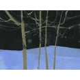 thumbnail image 2 of Bailey, Paul 32x25 Black Ornate Wood Framed with Double Matting Museum Art Print Titled - Four Trees and the Moon II, 2 of 4