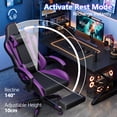 thumbnail image 2 of Mr IRONSTONE Ergonomic Gaming Chair with Massage Lumbar Support and Footrest, Heavy Duty 400lbs Computer Chair for Adults, Purple/Black, 2 of 8