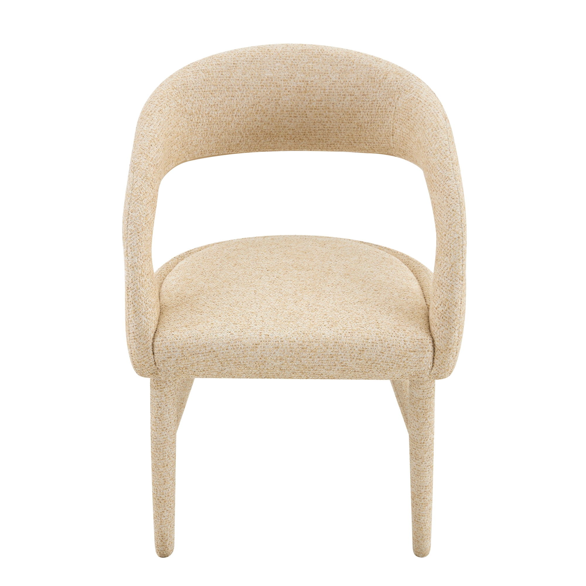 Leumius Premium Sherpa Upholstered Dining Chair with Hollow Backrest Accent Chair for Dining Room Bedroom Vanity Living Room Conference (Oatmeal, Set of 2)