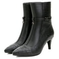 thumbnail image 2 of Ferwind Women's Mid-Calf Boots Two-Tone Accent Kitten Heels Adult Black  8, 2 of 8