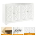thumbnail image 6 of May in Color White Sideboard Buffet Storage Cabinet with 4 Doors, Adjustable Shelves, Wood Accent, 6 of 6