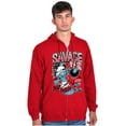 thumbnail image 5 of The Smurfs Kanji Keep Pushin Savage Zip Hoodie Sweatshirt Men Brisco Brands X, 5 of 6