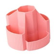 thumbnail image 3 of Organizador de escritorio giratorio para lápices y bolígrafos con 5 compartimentos Rosa, 3 of 9