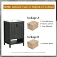 thumbnail image 4 of Eumyviv 24 Inch Bathroom Vanity with Ceramic Sink, Bathroom Cabinet with One Open Shelf, Black H0131, 4 of 10