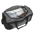 thumbnail image 4 of 40 Liter 22 Inch Duffle Bag with Reflective Stripe, Front Accessory Pocket, Velcro Handles, Dual Zipper Closure and Luggage Strap for Traveling, Commuting, Sports and Gym Equipment in Gray & Silver, 4 of 7