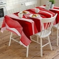 thumbnail image 4 of Red Striped Rectangle Tablecloth, Modern Gradient Geometric Ripple Stripes Waterproof & StainResistant Tablecloth, Washable Oil-proof Table Cover for Dining/Party/Wedding/Camping/Buffet 60x120 In, 4 of 9