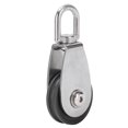 thumbnail image 2 of Stainless Steel Shell Dual Bearings Mute Pulley Block Nylon Wheel Groove 360 Degree Rotation, 2 of 5