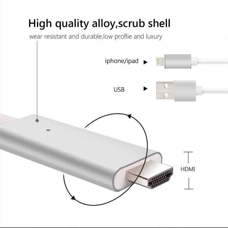 Lightning to HDMI Digital TV AV Adapter Cable For Apple iPhone X 8