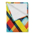 thumbnail image 2 of Colorful Soft Flannel Fleece Blanket, Vivid Colored Lines Stripes with Diagonal Elements Retro Layout with Modern Touch, Cozy Plush for Indoor and Outdoor Use, 60" x 80", Multicolor, by Ambesonne, 2 of 5