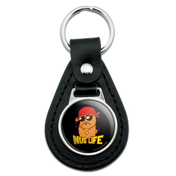 Black Leather  Nug Life Chicken Nugget Funny Humor Keychain