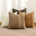 thumbnail image 2 of Pack of 4 Brown Couch Throw Pillow Covers 18x18 Inch Yellow Green Soft Decorative Chenille Pillows Farmhouse Accent Cushions for Boho Home Decor Spring Sofa Bedroom Living Room, 2 of 5