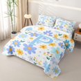 thumbnail image 3 of Meiyoeat Cute Daisy Letter P Quilt Full for Girls,Floral Initial Full Bedspread Sets,Light Blue Yellow White, 3 of 7