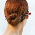 thumbnail image 4 of NUOLUX 2Ud Horquillas Decorativas Chinas Color Rojo Con De Rosa Para Uso En Bodas Y Eventos, 4 of 8