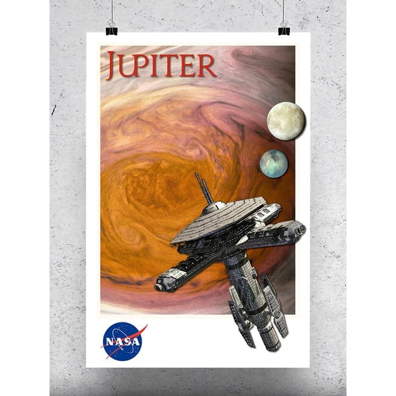 NASA Jupiter N Space Station Art Poster - NASA Designs,