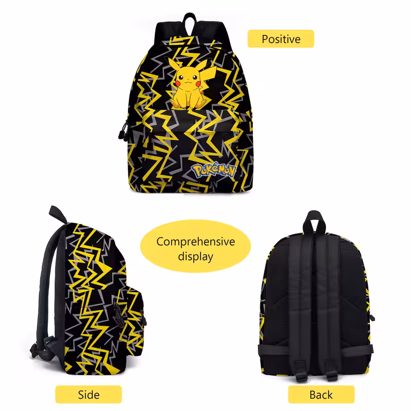 thumbnail image 2 of Pikachu Pet Elf Pokemon morral escolar primaria, mochila para niños, 2 of 8