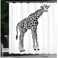 thumbnail image 4 of Ambesonne Giraffe Shower Curtain, African Wild Mammal Sketch, 69"Wx70"L, White and Charcoal Grey, 4 of 5