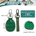 thumbnail image 2 of Uxcell Leather Key Fob Protector with Clip for Car Keys and Office Use Green, 2 of 7