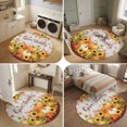 thumbnail image 4 of Round Area Rugs 6Ft, Thanksgiving Non-Slip Washable Circle Rugs Carpet, Fall Pumpkin Maple Cones Flowers Wood Plank Indoor Outdoor Rug Floor Mats Throw Runner for Bedroom Living Room Bathroom, 4 of 7