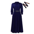 thumbnail image 5 of Spring and Summer Waist Cinching Elegant Solid Color Dress, 5 of 6