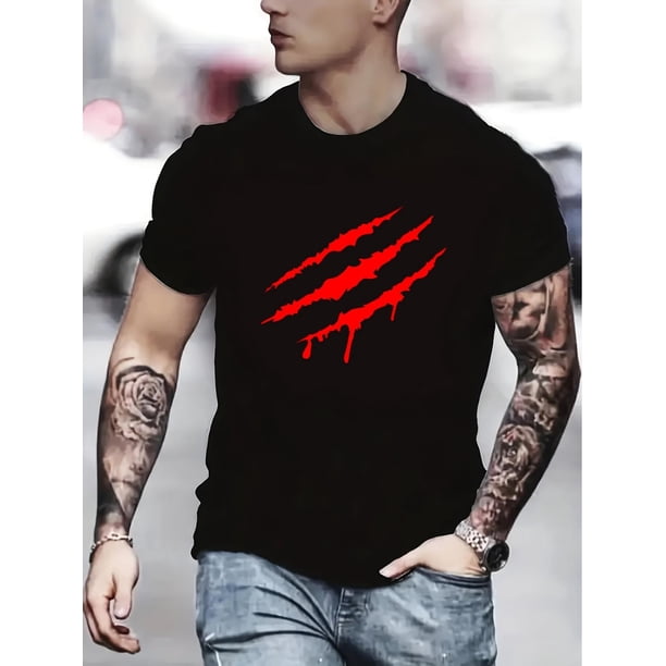 Camiseta cómoda y elegante con estampado de rayas para hombre, camiseta gráfica para exteriores de verano, camisetas de ocio.