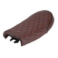 thumbnail image 4 of Asiento plano estilo Cafe Racer de cuero sintético para motocicleta, cojín para Honda CG125 GN CG, color marrón, 4 of 12