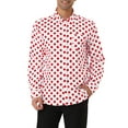 thumbnail image 1 of INSPIRE CHIC Men's Shirt Polka Dots Pattern Point Collar Long Sleeve Button Down Shirt 46 Pink, 1 of 6