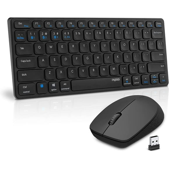Wireless Keyboard and Mouse Combo, Multi-Devices Bluetooth Keyboard and Mouse Set, Slim Recharagable Compact Keyboard