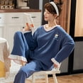 thumbnail image 1 of REDHOTYPE Nouveau Ensemble 2 Pcs Pyjama à Manches Longues à Col en V Pyjama pour Femme Pyjama Mignon en Coton Dessin Animé Grande Taille Tenue d'Intérieur, 1 of 2