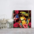 thumbnail image 4 of Canvas Print Wall Art for Bathroom Kitchen Wall Decor Frog in Flower Puerto Rico Flag Picture Painting Contemporary Artwork Stretched and Framed for Bedroom 16x16in, 4 of 6