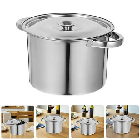 Homoyoyo Stainless Steel Stew Pot with Precision Lid Design, Cooking Pot for Home Kitchen Use