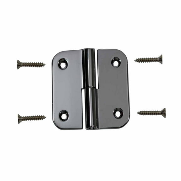 Renovators Supply Chrome Plated Right Lift Off Hinge 2 in Square Liftoff Radius Door Hinge w/Removable Stainless Steel Pin and Hardware