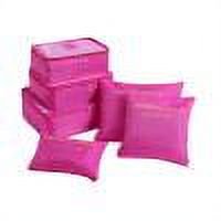 6 unids/set bolsa de almacenamiento de equipaje bolsa de embalaje de viaje para ropa interior de zapatos (rosa roja)