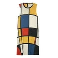 thumbnail image 3 of Mondrian Inspired（19） Spring Summer Dresses for Women Fashion T-shirt Dress Casual Sleeveless Loose Sundress with Pockets, 3 of 5