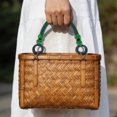 thumbnail image 2 of Unique Bargains 2 Pcs Wooden Beaded Bag Handles Woven Purse Handle Replacement Blackish Green, 2 of 5