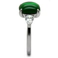 thumbnail image 4 of High polished (no plating) Stainless Steel Ring with Synthetic Synthetic Glass in Emerald for Women Style TK087, 4 of 4