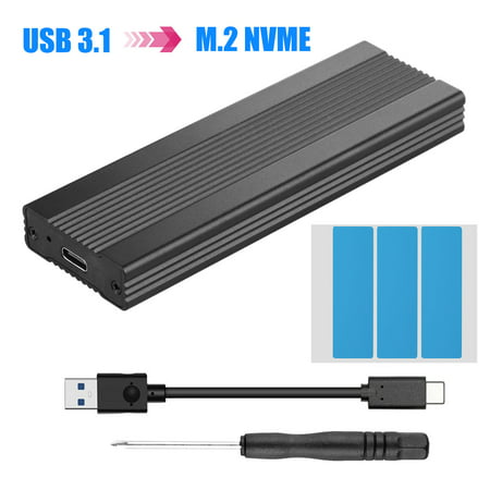 NVMe Enclosure PCIe M.2 SSD Case, Type-C USB 3.1 NVME Solid State Hard Disk Case,HDD Enclosure 10 Gbps Gen 2 USB 3.1 to M.2 Adapter with Case and USB C Cable M.2 PCIe SSD to Type C (Best Thunderbolt Enclosure For Ssd)
