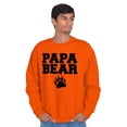 thumbnail image 3 of Papa Bear Dad Father's Day Pawprint Men's Big & Tall Crewneck Sweatshirt Brisco Brands 3X, 3 of 5