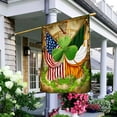 thumbnail image 2 of Irish American Celtic Cross Shamrock Flag - House Flag (29.5" x 39.5"), 2 of 9