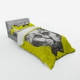 thumbnail image 2 of Ambesonne Animal Bedding Set 3 Pcs, Cat Glasses Bow Tie, Twin, Yellow Grey White, 2 of 2
