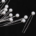 thumbnail image 4 of Paquete de 2-4 20 piezas de alfileres en forma de U para el cabello con perlas, joyería para damas de honor, perlas blancas 2 piezas, 4 of 10