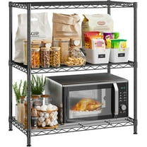 Storage Shelves Adjustable Wire Shelving Metal Wire Rack Shelving Unit Storage Shelf for Kitchen Laundry Room Pantry Closet Bathroom 24" W x 30" H x 14" D Black