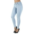 thumbnail image 4 of Fashion2Love Women's Juniors/Plus Size Colombian Design Butt Lift Push Up Mid Waist Skinny Jeans, 4 of 10