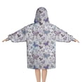 thumbnail image 2 of Purple Butterfly Pattern Blanket Hoodies for Kids 6-13YR Oversize Wearable Blanket Hoodies for Boys Girls Teens, 2 of 7