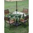 thumbnail image 4 of Outdoor Tablecloths with Umbrella Hole & Zipper, Palm Leaves Tropical 60x60 Inch Square Tablecloths, Green Botanical Summer Waterproof Table Cloth, Patio/Pool/Picnic Table Covers, 4 of 8